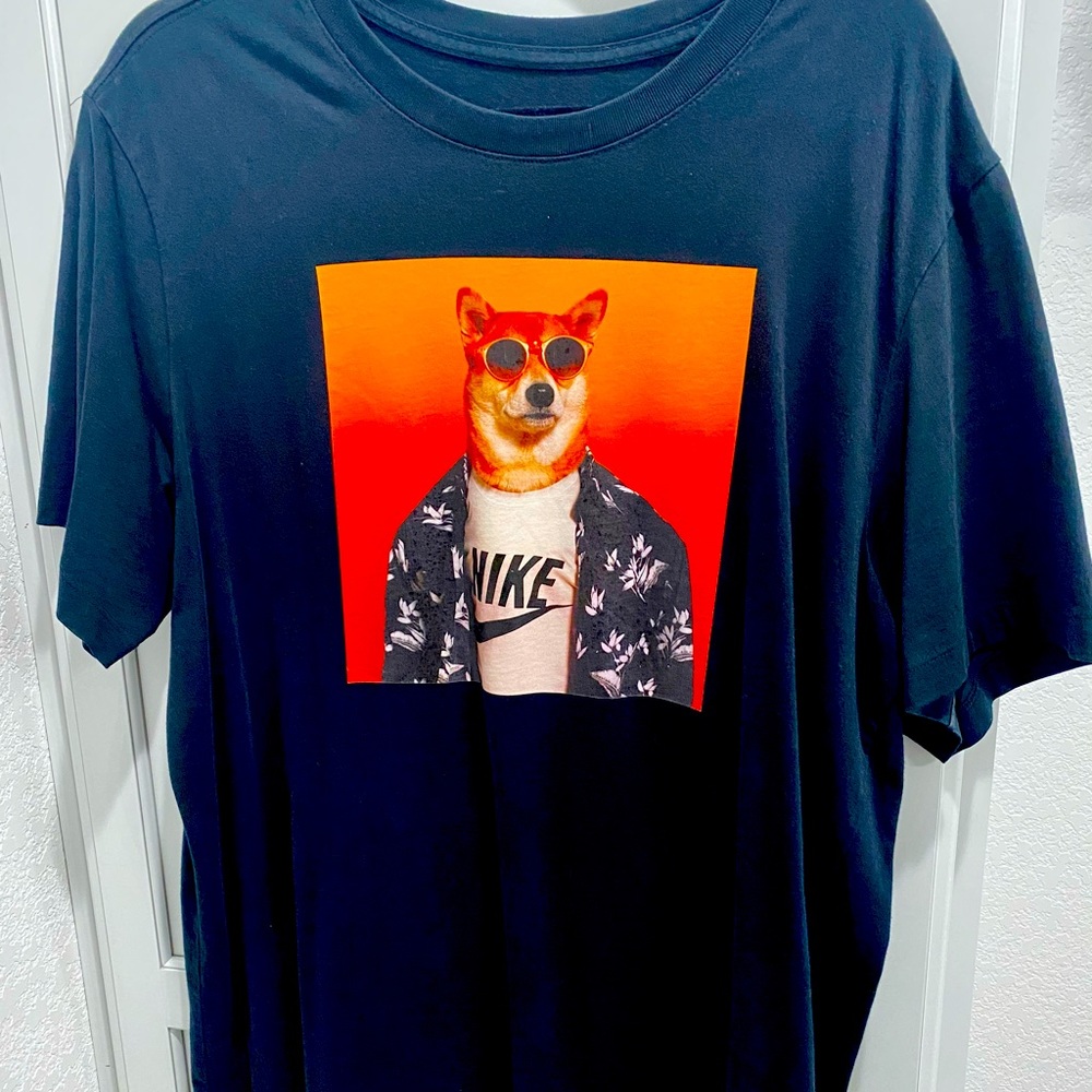 Nike Dog Sunglasses Tee Shirt black orange Sz XL